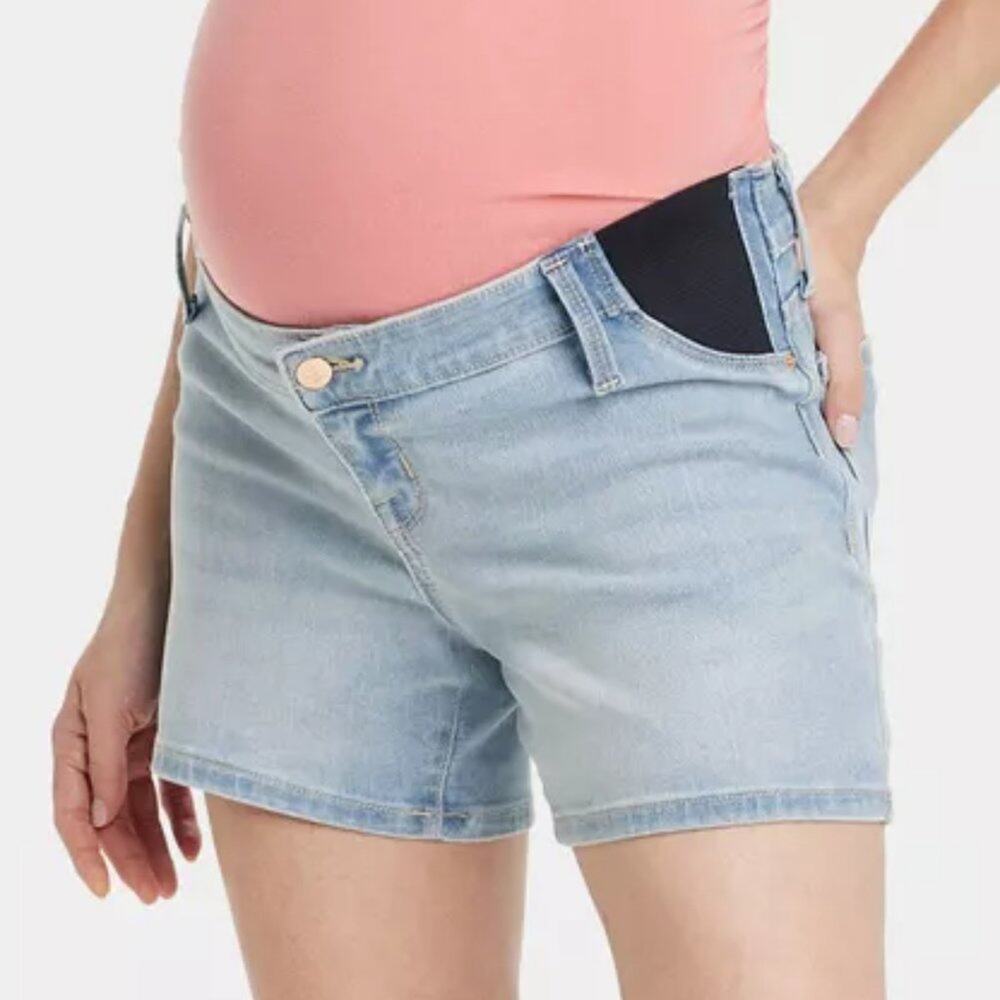 Isabel Maternity Under Belly Maternity Jean Shorts NWT, 14